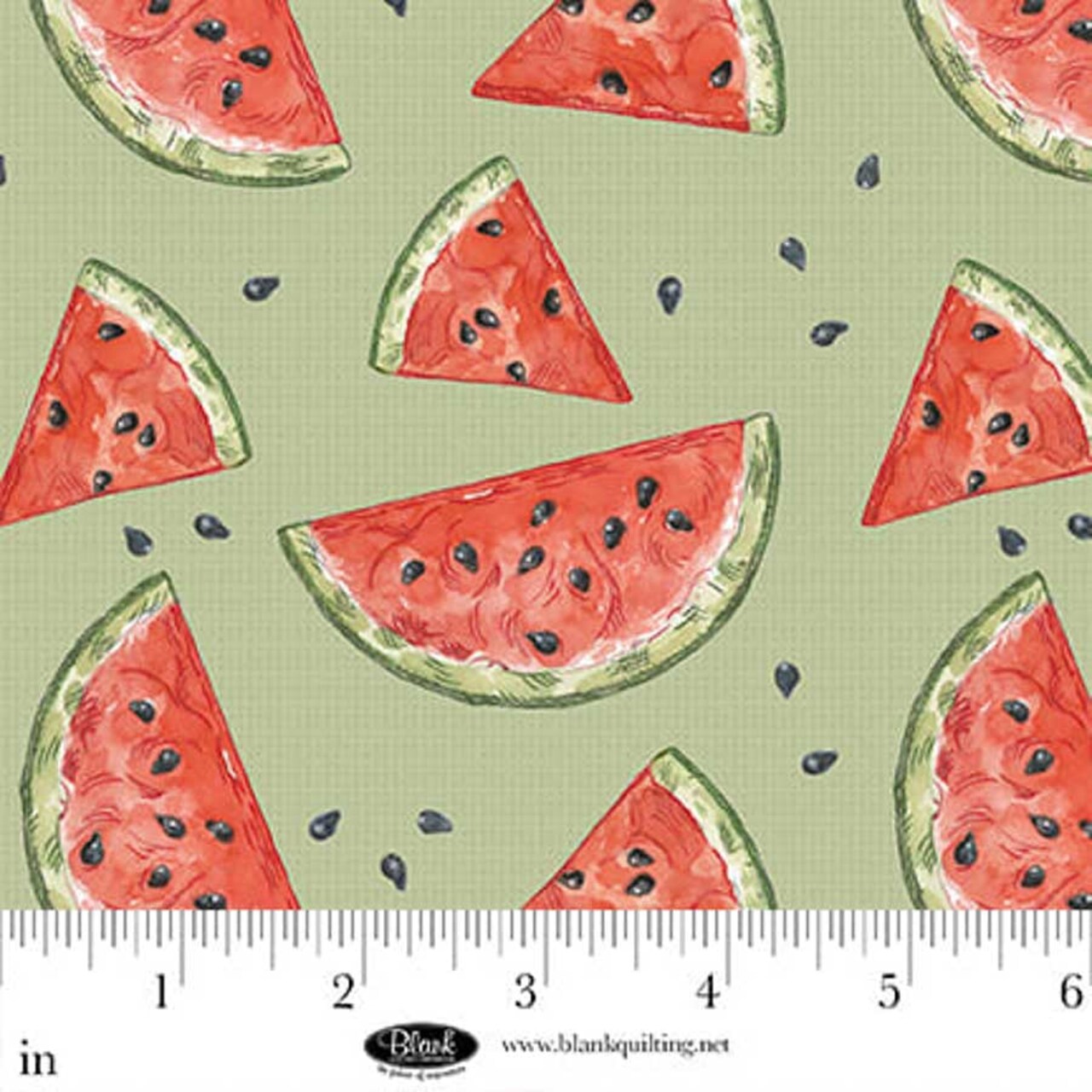 Fabric Blank Quilting Sage Watermelon Vintage Summer by the Quarter Yard 4639-60
